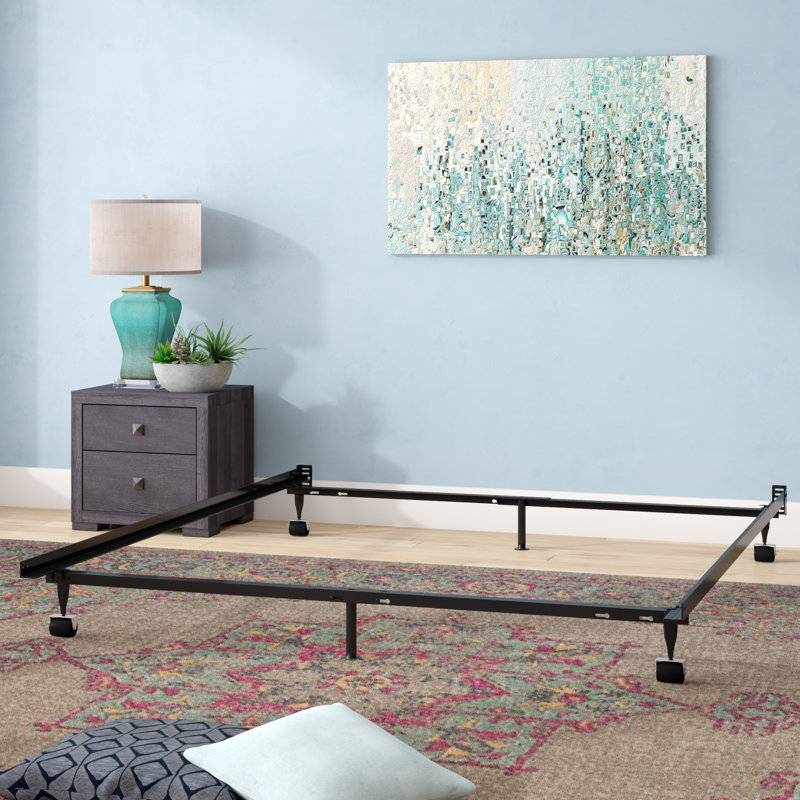 Symple Stuff Hicklin Heavy Duty 6Leg Adjustable Metal Bed Frame with